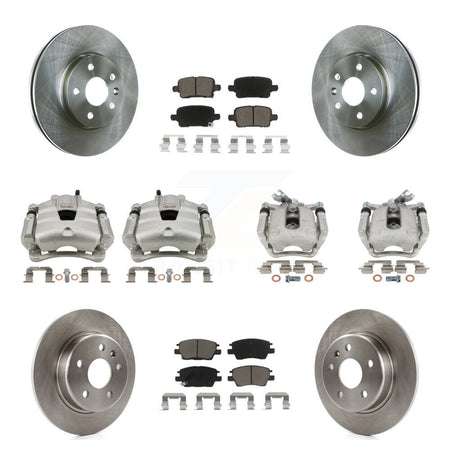 Front Rear Disc Brake Caliper Rotors And Ceramic Pads Kit (10Pc) For Chevrolet Cruze KC8-101065C