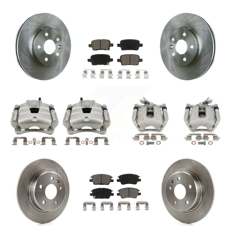 Front Rear Disc Brake Caliper Rotors And Ceramic Pads Kit (10Pc) For Chevrolet Cruze KC8-101065C
