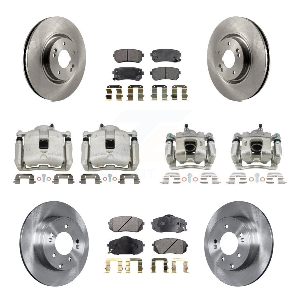 Front Rear Disc Brake Caliper Rotors And Semi-Metallic Pad Kit (10Pc) For Hyundai Tucson KC8-101065P