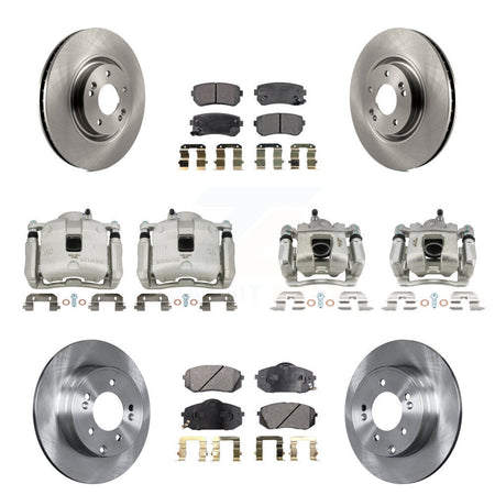 Front Rear Disc Brake Caliper Rotors And Semi-Metallic Pad Kit (10Pc) For Hyundai Tucson KC8-101065P
