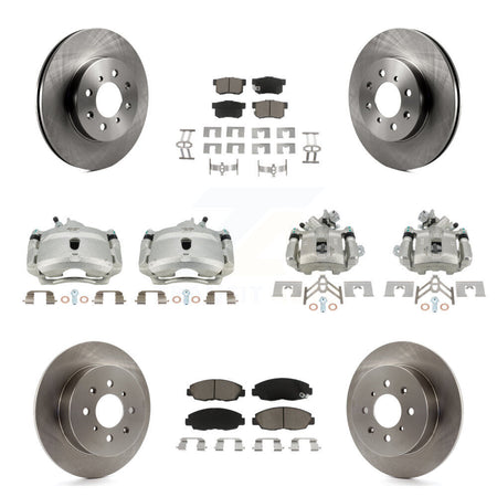 Front Rear Disc Brake Caliper Rotors And Ceramic Pads Kit (10Pc) For Honda Civic KC8-101066C