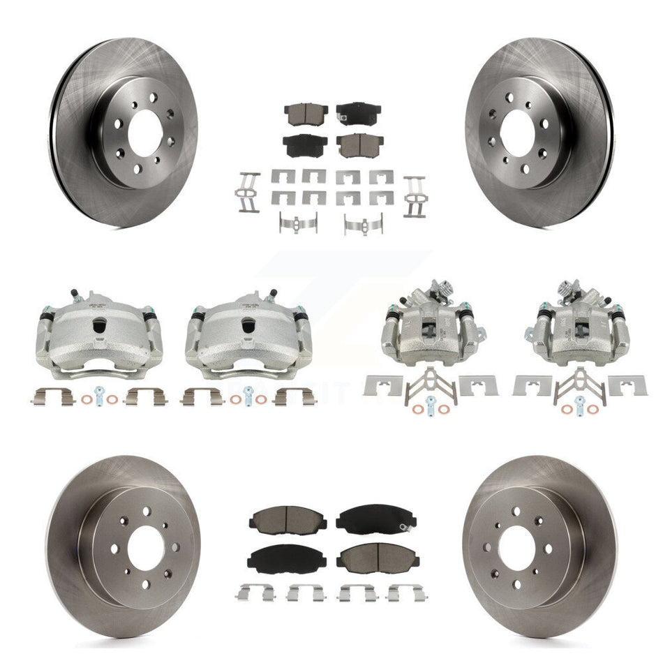 Front Rear Disc Brake Caliper Rotors And Ceramic Pads Kit (10Pc) For Honda Civic KC8-101066C
