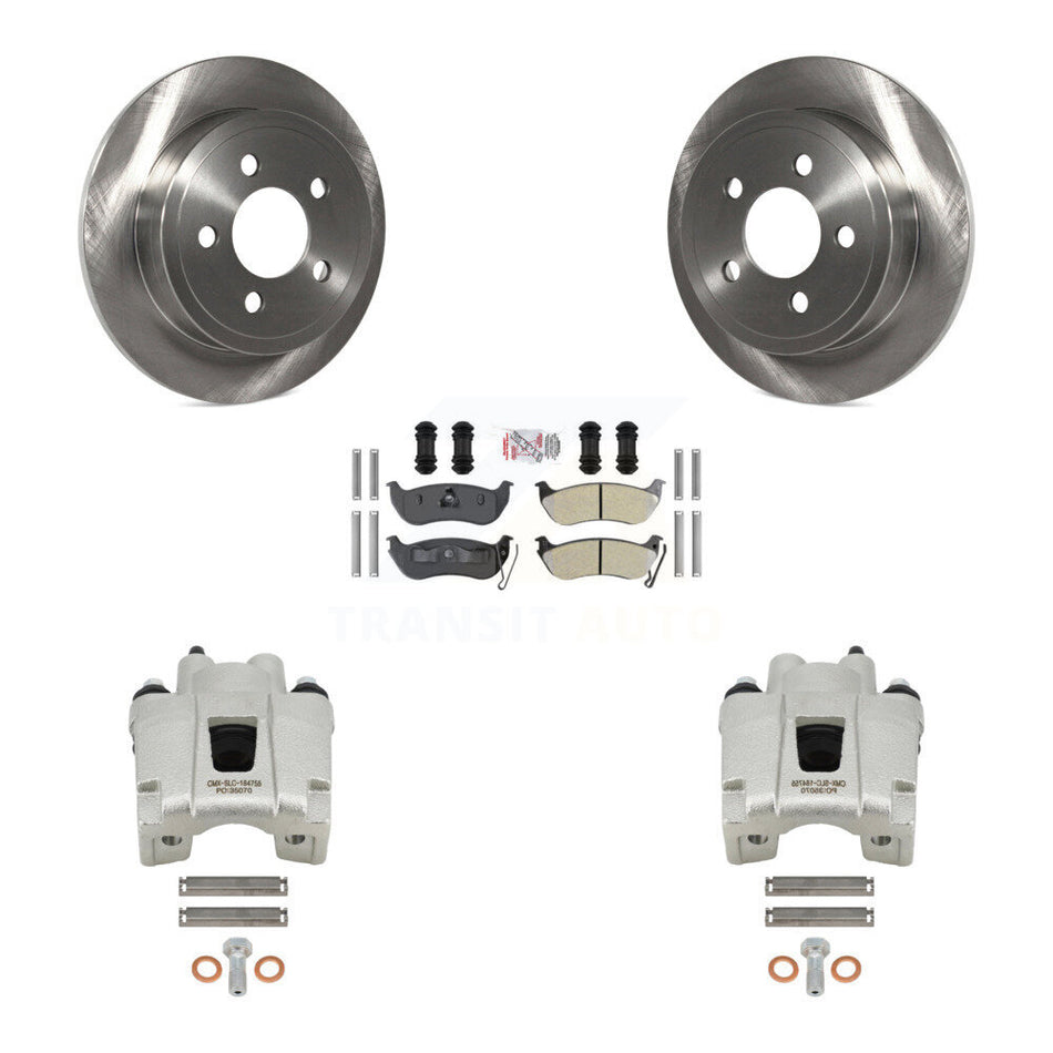 Rear Disc Brake Caliper Rotors And Semi-Metallic Pads Kit For Jeep Liberty Wrangler TJ KC8-101067N