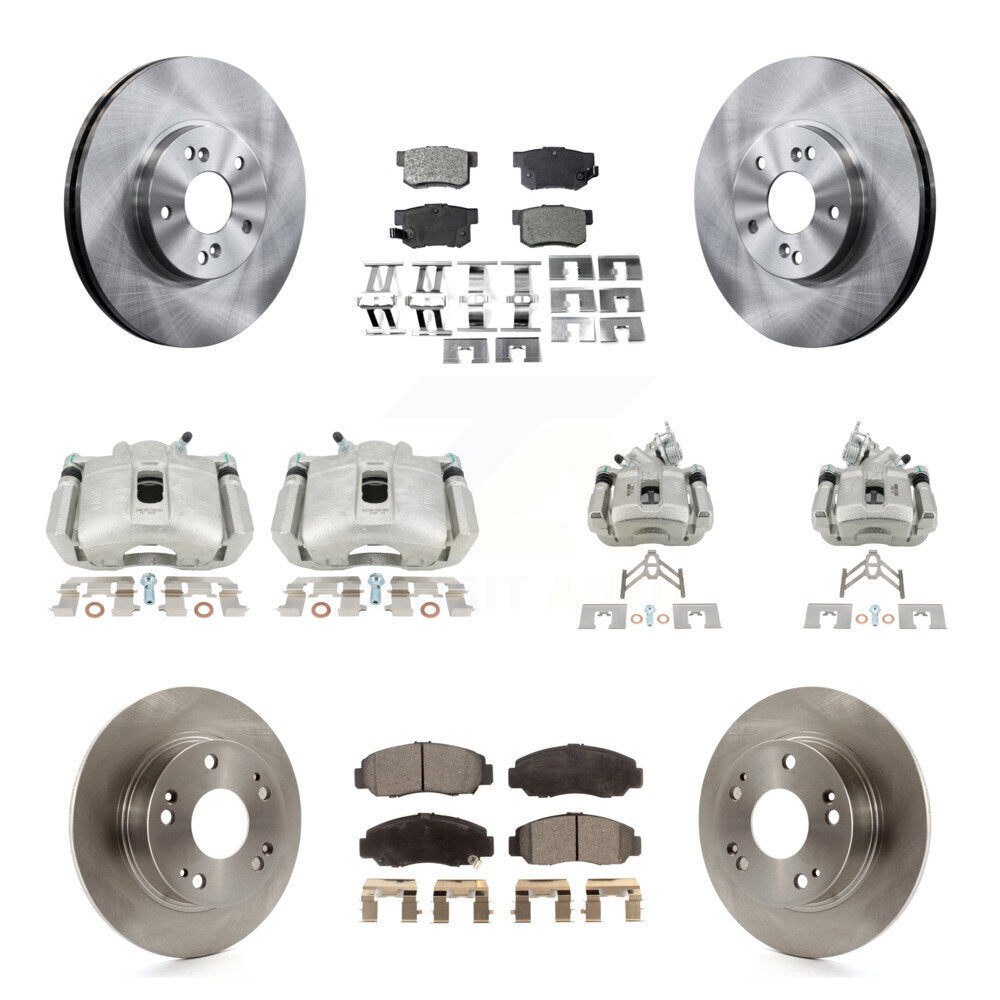 Front Rear Disc Brake Caliper Rotors And Ceramic Pads Kit (10Pc) For Honda Accord KC8-101067T
