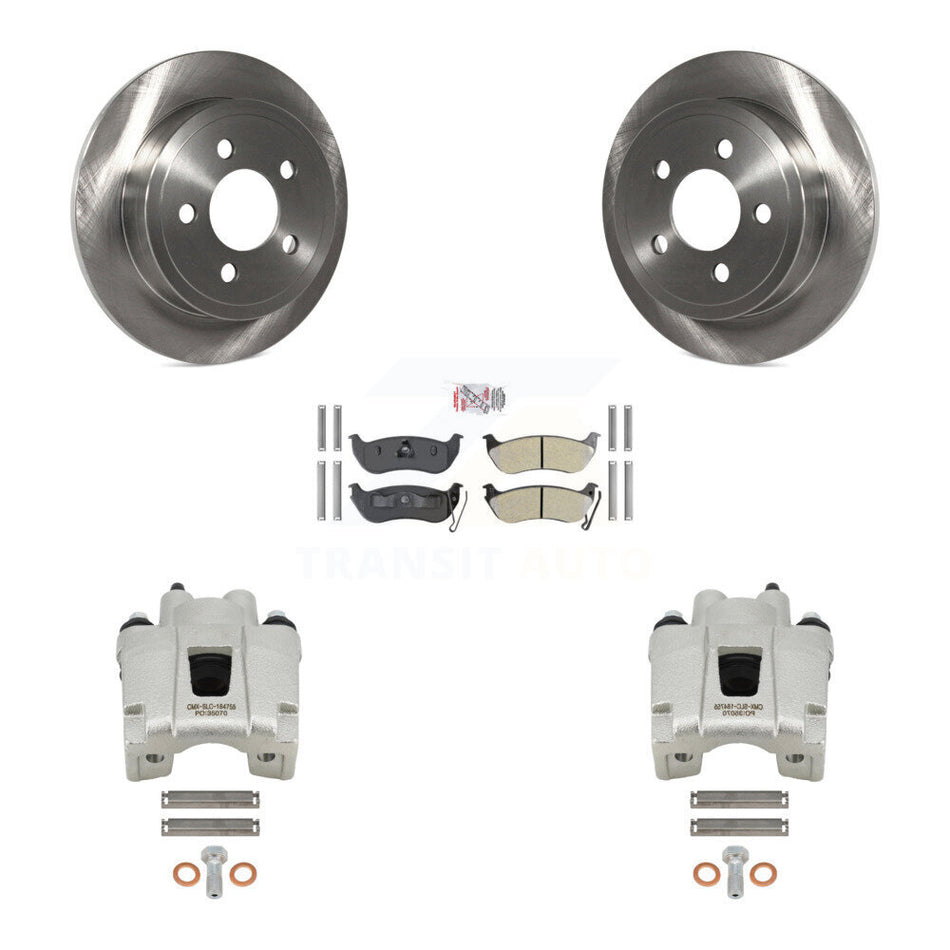 Rear Disc Brake Caliper Rotors And Semi-Metallic Pads Kit For Jeep Liberty Wrangler TJ KC8-101068N