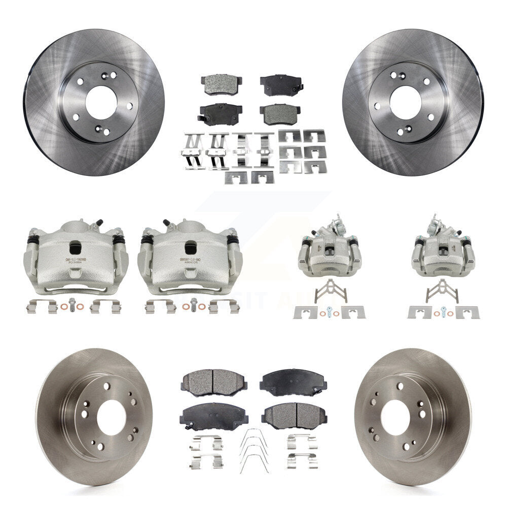 Front Rear Disc Brake Caliper Rotors And Ceramic Pads Kit (10Pc) For Honda Accord KC8-101068T