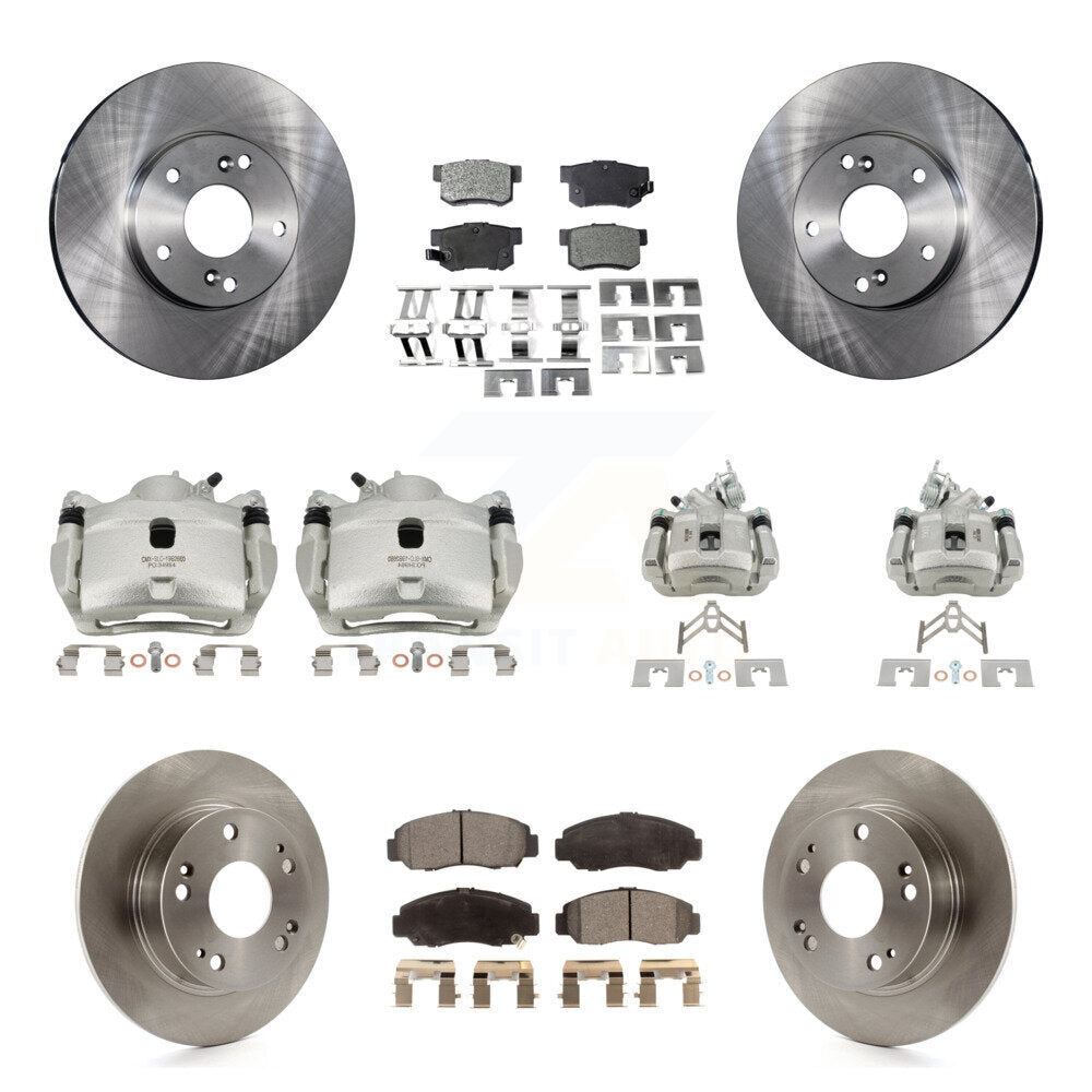 Front Rear Disc Brake Caliper Rotors And Ceramic Pads Kit (10Pc) For Honda Accord KC8-101069T
