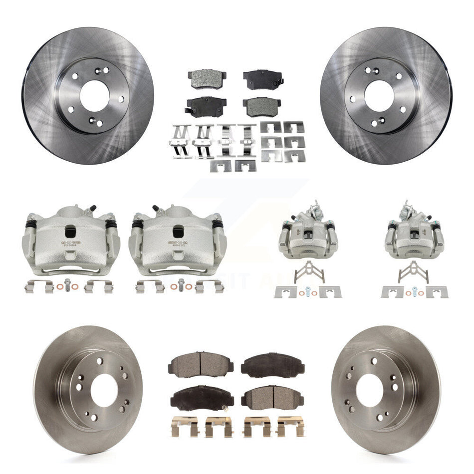 Front Rear Disc Brake Caliper Rotors And Ceramic Pads Kit (10Pc) For Honda Accord KC8-101069T