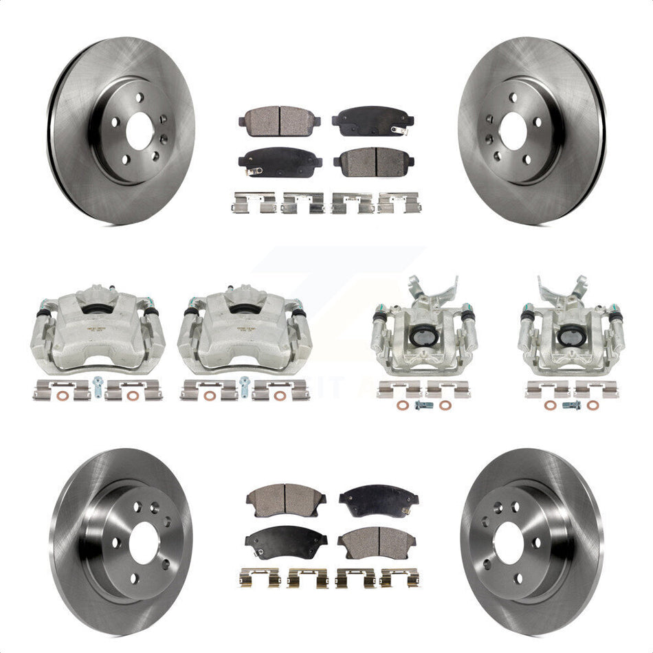 Front Rear Disc Brake Caliper Rotors And Ceramic Pads Kit (10Pc) For 2013-2014 Chevrolet Sonic RS KC8-101070T by Transit Auto