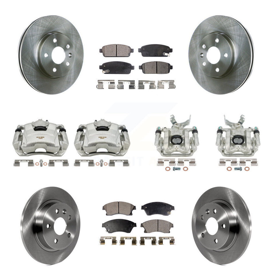 Front Rear Disc Brake Caliper Rotors And Ceramic Pads Kit (10Pc) For Chevrolet Sonic KC8-101072T