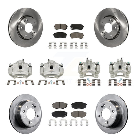 Front Rear Brake Caliper Rotors & Ceramic Pad Kit (10Pc) For Hyundai Tucson Kia Sportage KC8-101073C