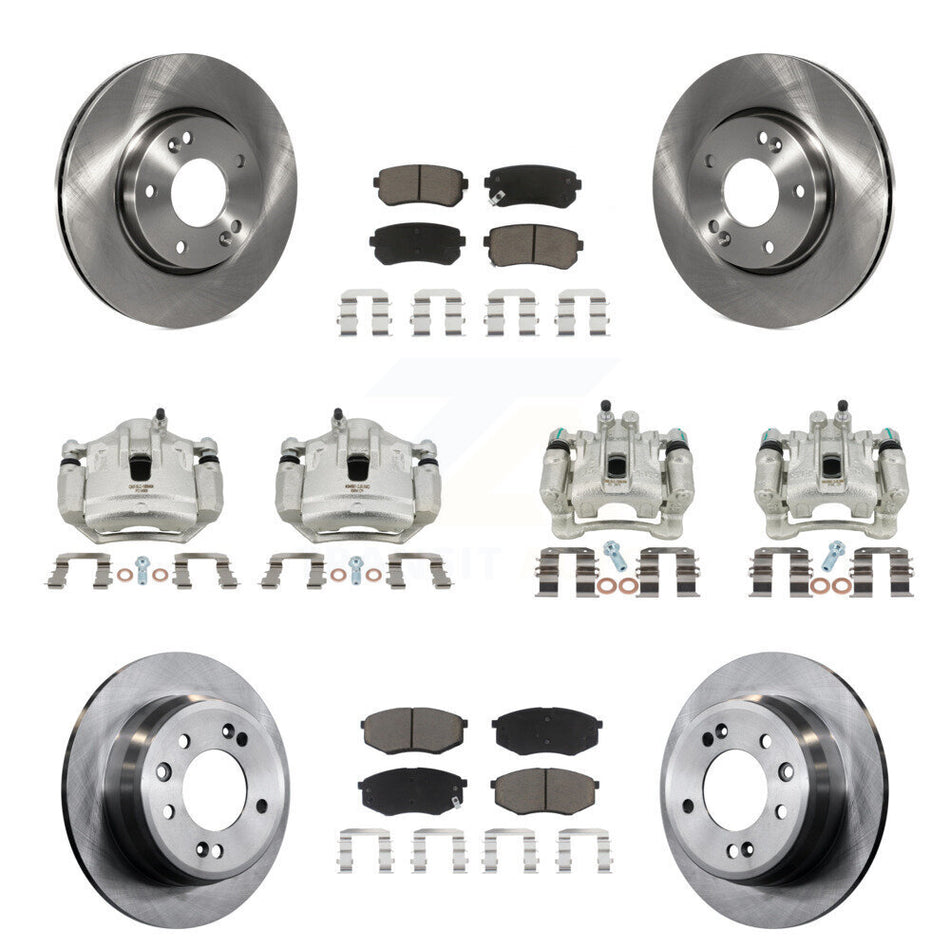 Front Rear Brake Caliper Rotors & Ceramic Pad Kit (10Pc) For Hyundai Tucson Kia Sportage KC8-101073C
