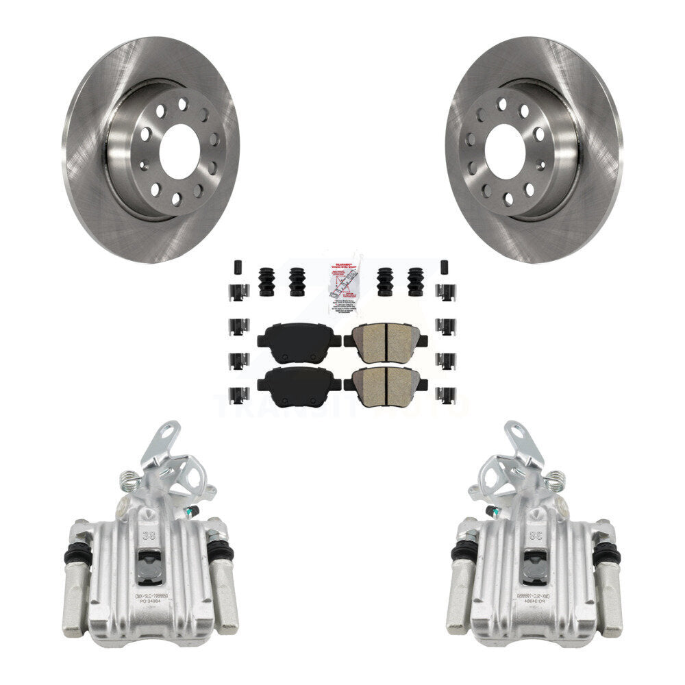 Rear Disc Brake Caliper Rotor And Semi-Metallic Pad Kit For Volkswagen Jetta Beetle Golf KC8-101073N
