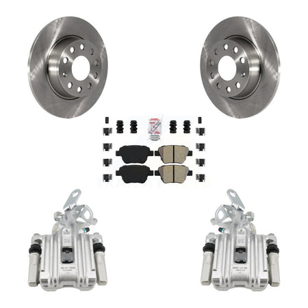 Rear Disc Brake Caliper Rotor And Semi-Metallic Pad Kit For Volkswagen Jetta Beetle Golf KC8-101073N