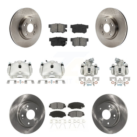 Front Rear Brake Caliper Rotors & Semi-Metallic Pad Kit (10Pc) For Honda Civic Acura ILX KC8-101073S