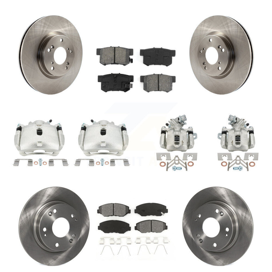 Front Rear Brake Caliper Rotors & Semi-Metallic Pad Kit (10Pc) For Honda Civic Acura ILX KC8-101073S