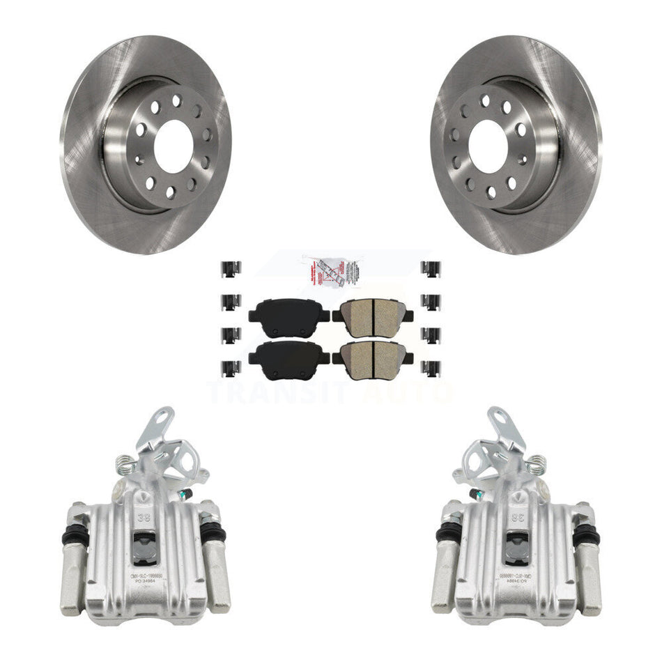 Rear Disc Brake Caliper Rotor And Semi-Metallic Pad Kit For Volkswagen Jetta Beetle Golf KC8-101074N