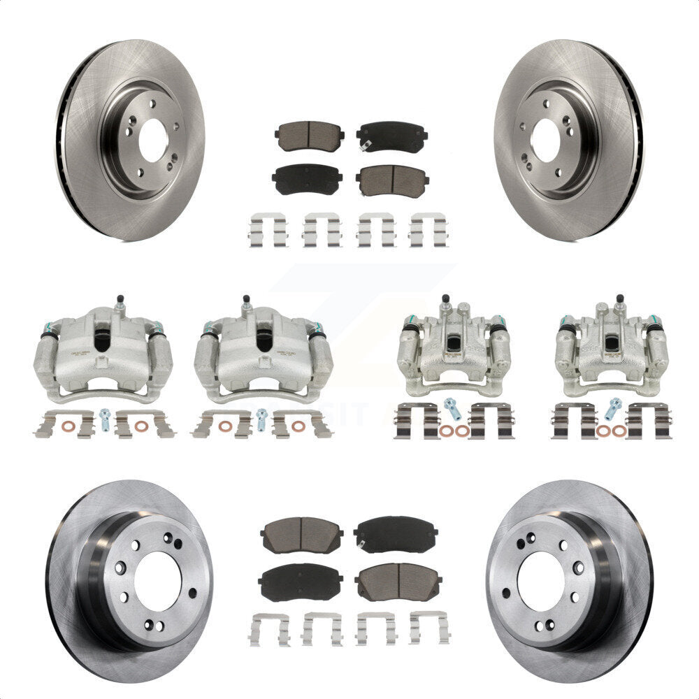 Front Rear Disc Brake Caliper Rotors And Ceramic Pads Kit (10Pc) For 2015 Hyundai Tucson FWD with FUEL CELL EV (FCEV) engine KC8-101075C by Transit Auto