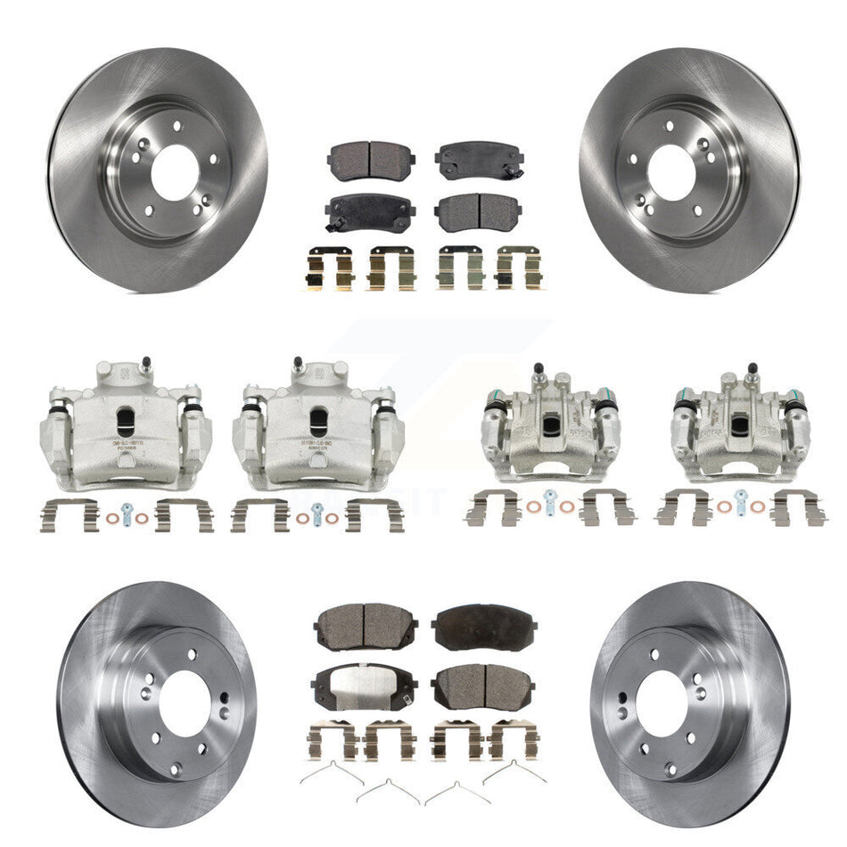 Front Rear Disc Brake Caliper Rotors And Semi-Metallic Pad Kit (10Pc) For Hyundai Sonata KC8-101076P