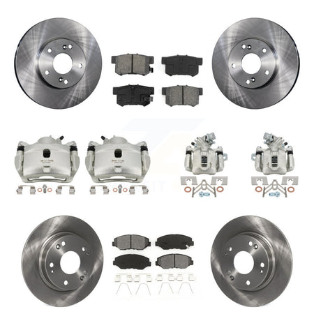 Front Rear Brake Caliper Rotors & Semi-Metallic Pad Kit (10Pc) For Honda Civic Acura ILX KC8-101076S