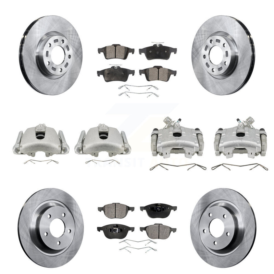 Front Rear Disc Brake Caliper Rotors And Ceramic Pads Kit (10Pc) For Mazda 5 KC8-101077T