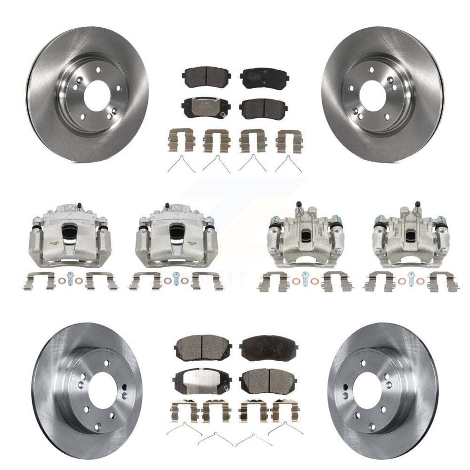 Front Rear Disc Brake Caliper Rotors And Semi-Metallic Pads Kit (10Pc) For Kia Optima KC8-101078P