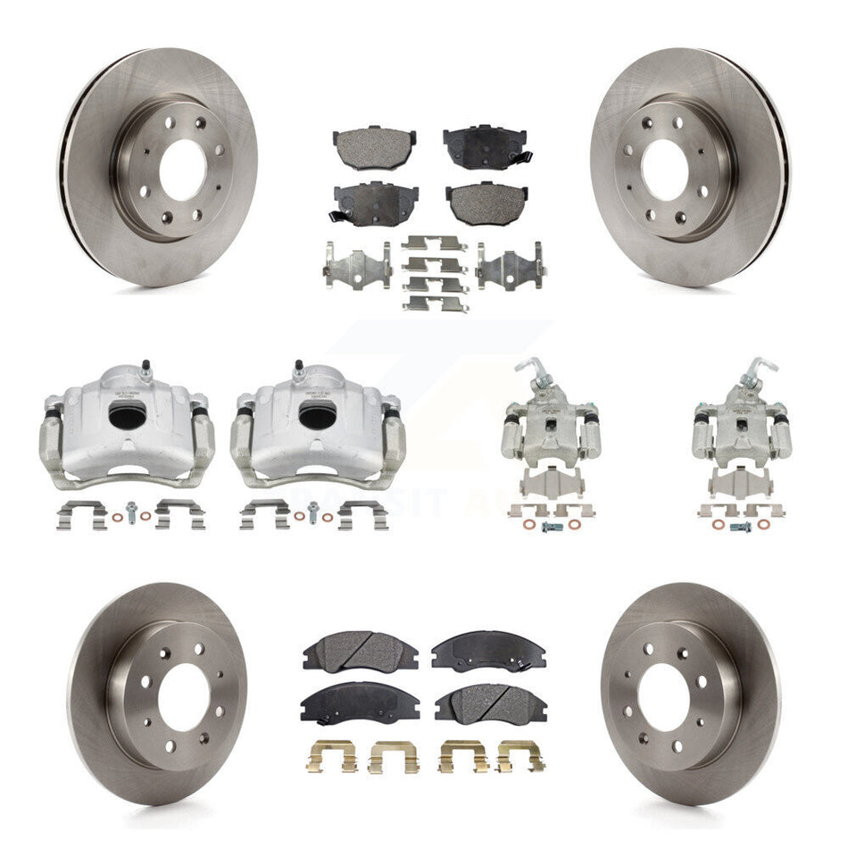 Front Rear Disc Brake Caliper Rotors And Ceramic Pad Kit (10Pc) For Kia Spectra Spectra5 KC8-101078T