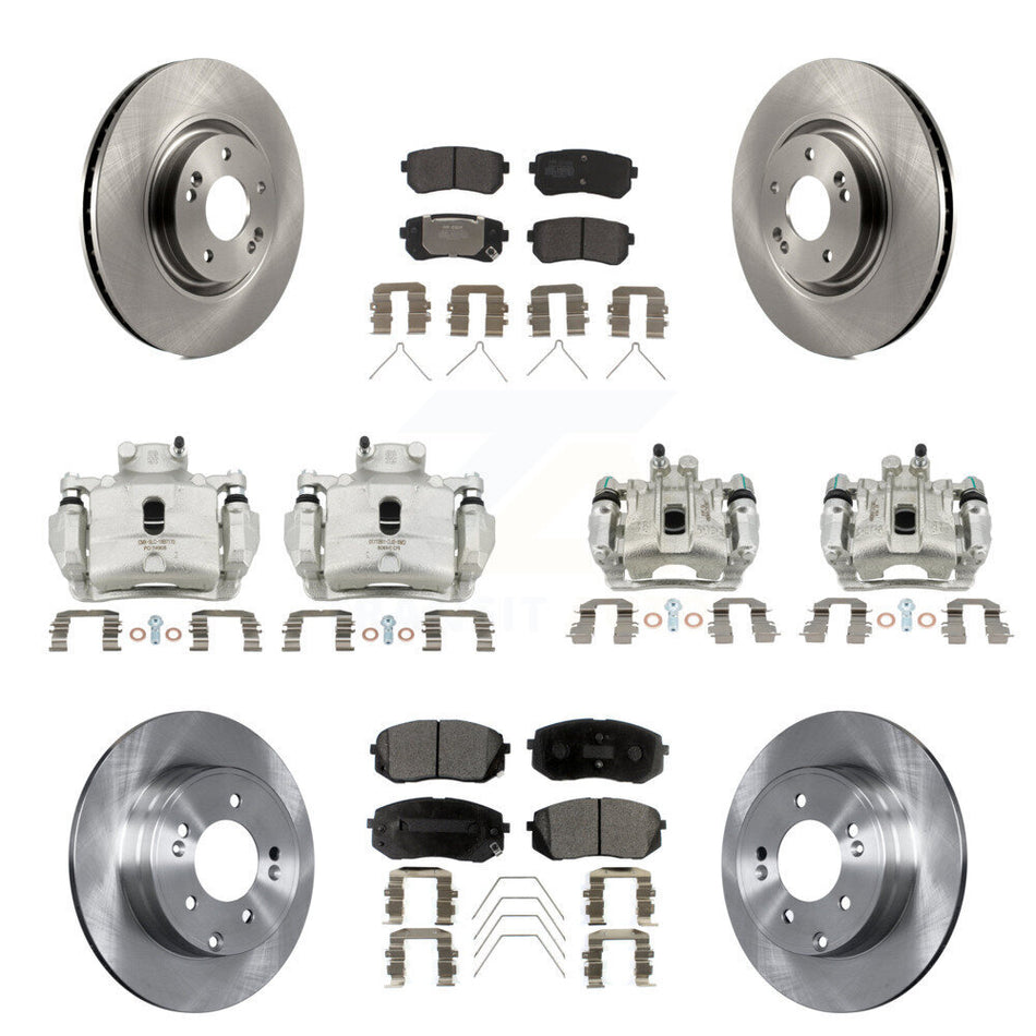 Front Rear Disc Brake Caliper Rotors And Semi-Metallic Pads Kit (10Pc) For Kia Optima KC8-101079P