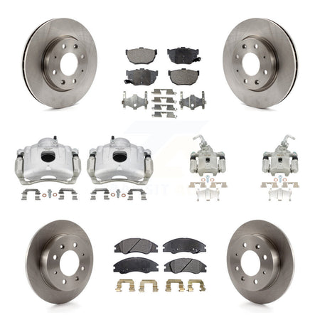 Front Rear Disc Brake Caliper Rotors And Ceramic Pad Kit (10Pc) For Kia Spectra Spectra5 KC8-101079T