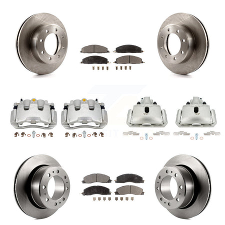 Front Rear Disc Brake Caliper Rotors And Semi-Metallic Pads Kit (10Pc) For Ram 1500 KC8-101080P