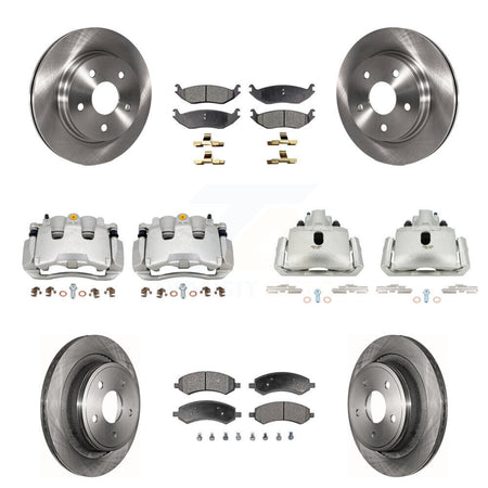 Front Rear Brake Caliper Rotor & Semi-Metallic Pad Kit (10Pc) For Ram 1500 Classic Dodge KC8-101081P