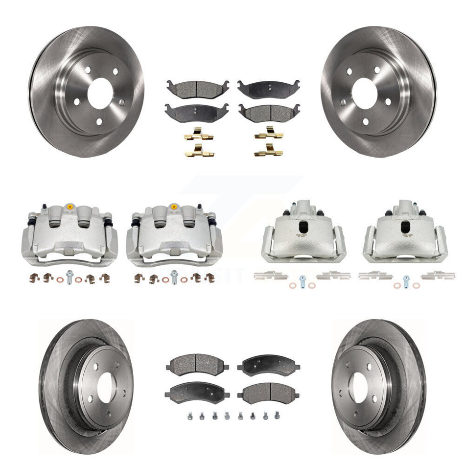 Front Rear Brake Caliper Rotor & Semi-Metallic Pad Kit (10Pc) For Ram 1500 Classic Dodge KC8-101081P