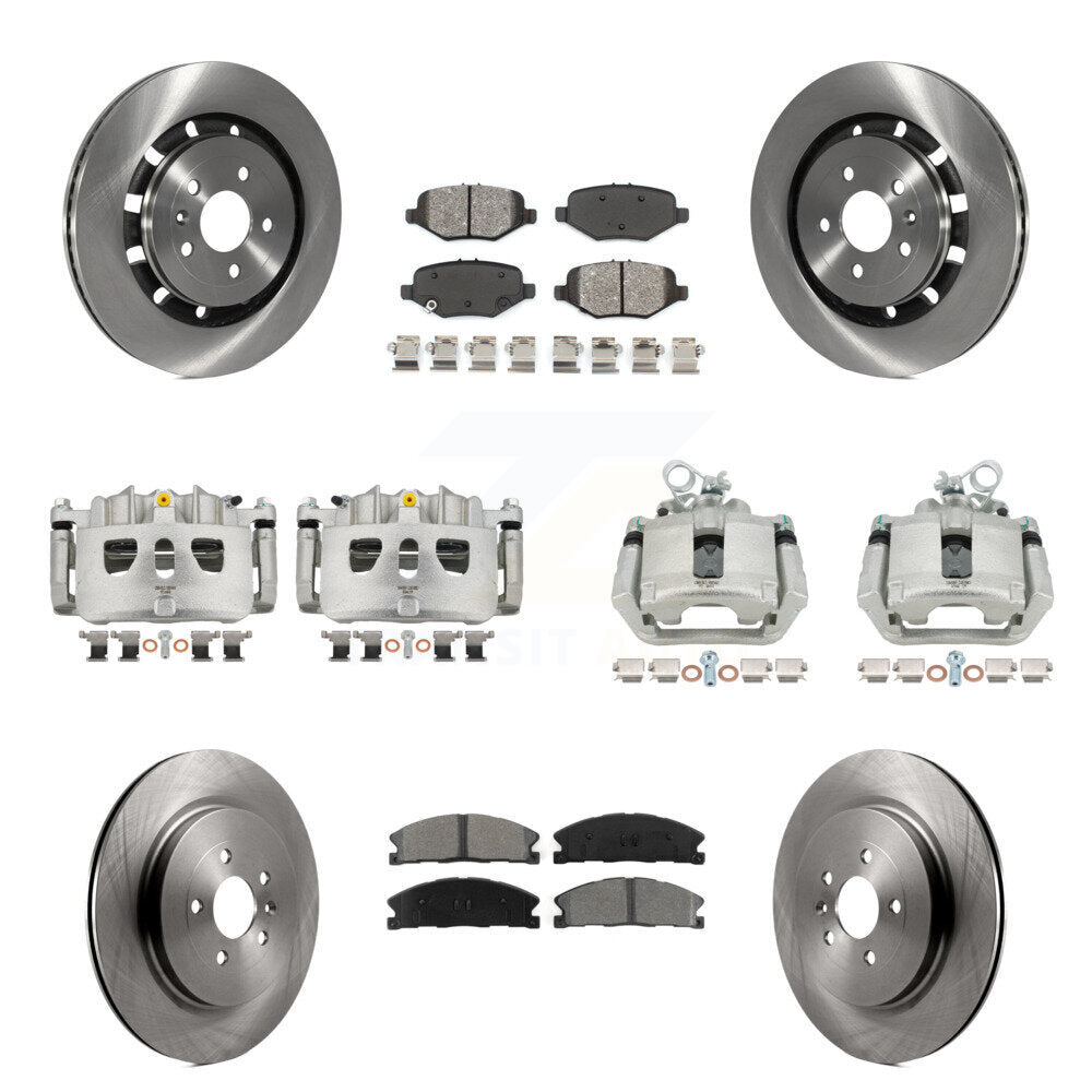 Front Rear Brake Caliper Rotor Semi-Metallic Pad Kit (10Pc) For Ford Explorer Flex Sedan KC8-101081S