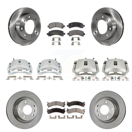 Front Rear Disc Brake Caliper Rotors And Ceramic Pads Kit (10Pc) For Chevrolet Express 2500 GMC Savana KC8-101081T by Transit Auto