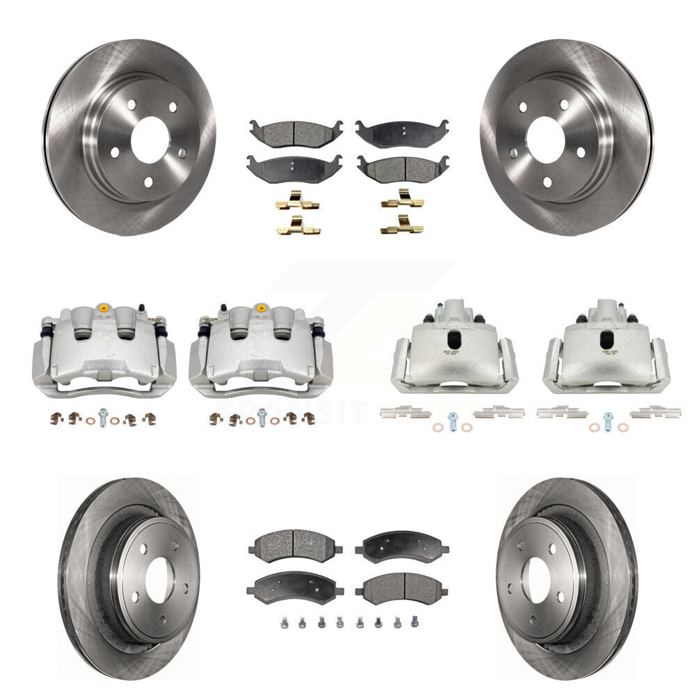 Front Rear Brake Caliper Rotor And Semi-Metallic Pad Kit (10Pc) For Chrysler Aspen Dodge KC8-101082P