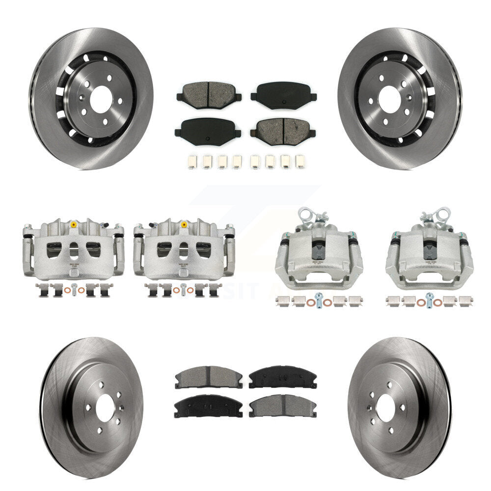 Front Rear Brake Caliper Rotor Semi-Metallic Pad Kit (10Pc) For Ford Explorer Police MKS KC8-101082S