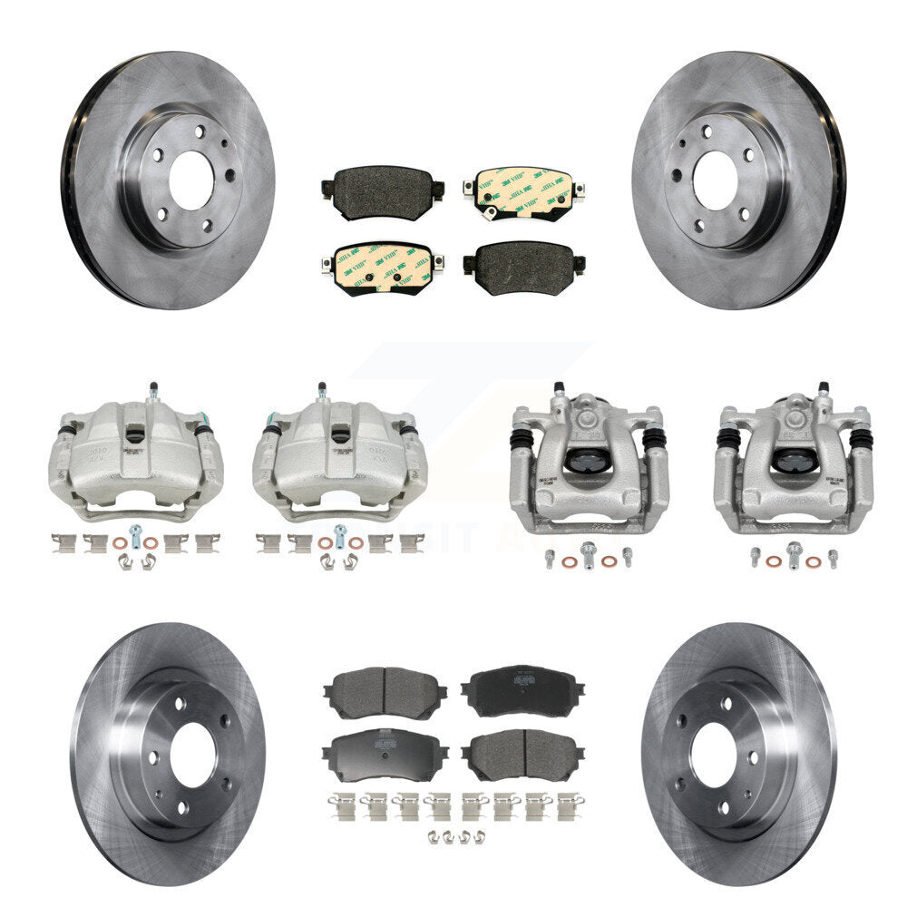 Front Rear Disc Brake Caliper Rotors And Semi-Metallic Pads Kit (10Pc) For Mazda 6 KC8-101083P
