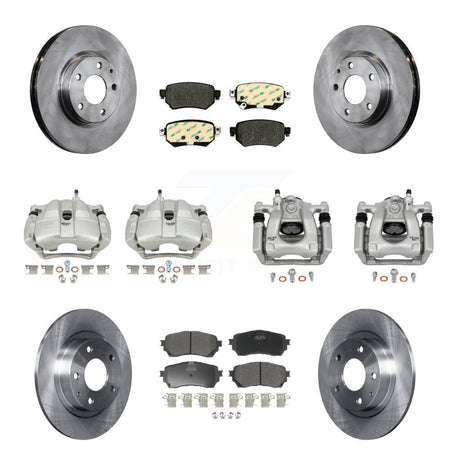 Front Rear Disc Brake Caliper Rotors And Semi-Metallic Pads Kit (10Pc) For Mazda 6 KC8-101083P