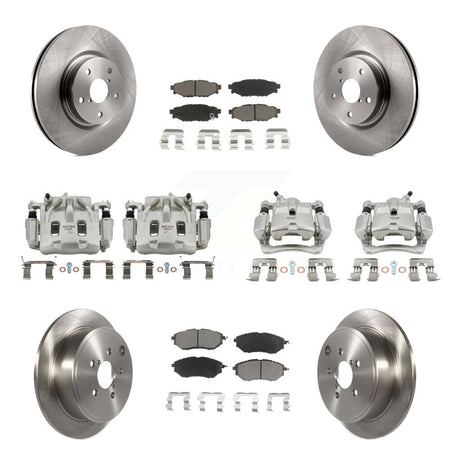 Front Rear Disc Brake Caliper Rotors And Ceramic Pads Kit (10Pc) For Subaru WRX KC8-101084C