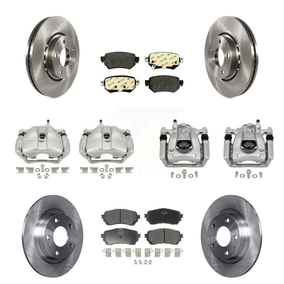 Front Rear Disc Brake Caliper Rotors And Semi-Metallic Pads Kit (10Pc) For Mazda 6 KC8-101084P