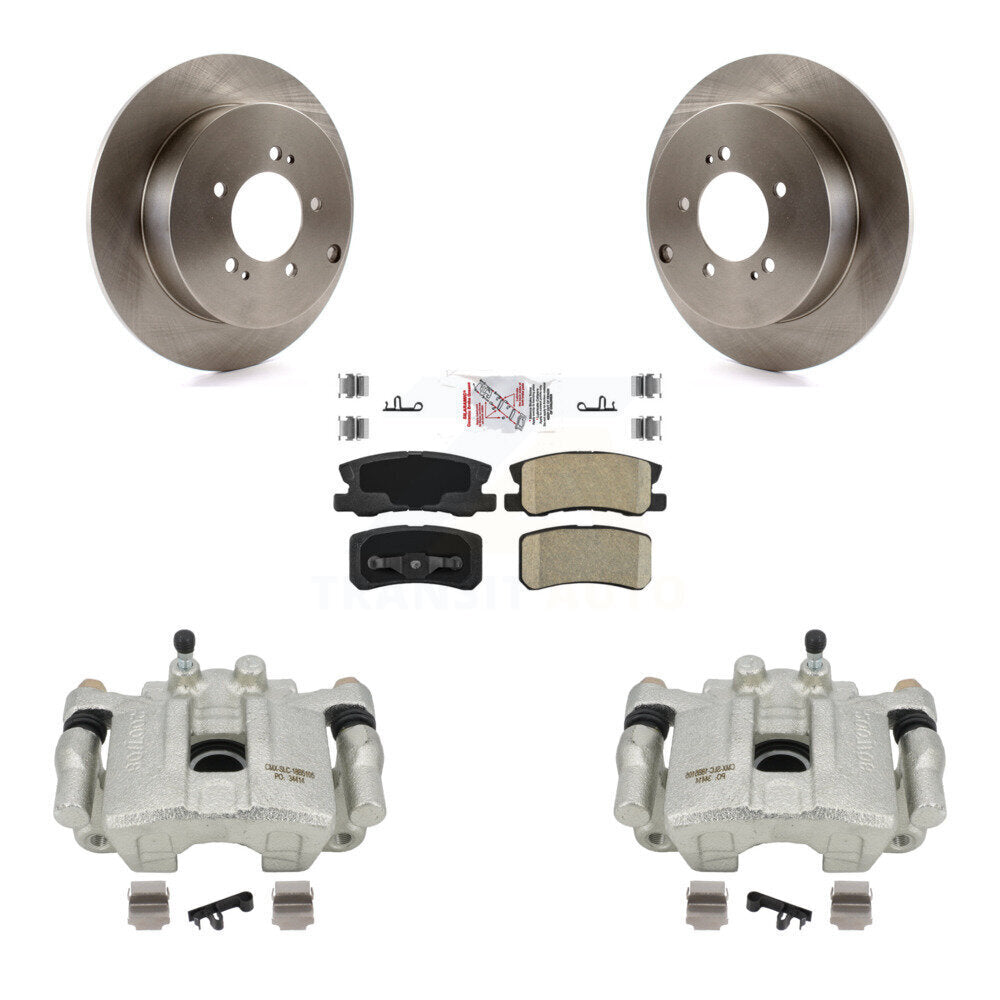 Rear Disc Brake Caliper Rotors And Ceramic Pads Kit For Mitsubishi Outlander With 7 Passenger Seating KC8-101085N by Transit Auto