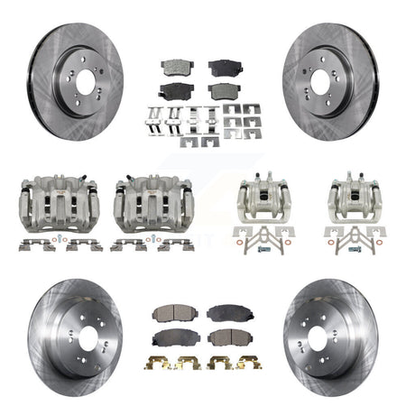 Front Rear Disc Brake Caliper Rotors And Ceramic Pads Kit (10Pc) For Acura RDX KC8-101085T