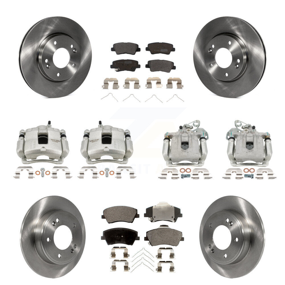 Front Rear Brake Caliper Rotor And Semi-Metallic Pad Kit (10Pc) For Hyundai Elantra 2.0L KC8-101086P