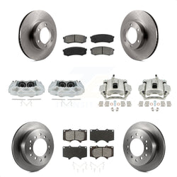 Front Rear Disc Brake Caliper Rotors And Semi-Metallic Pads Kit (10Pc) For 2003-2009 Lexus GX470 KC8-101086S