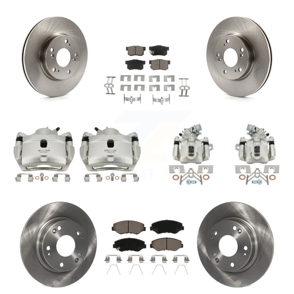 Front Rear Disc Brake Caliper Rotors And Ceramic Pads Kit (10Pc) For 2013 Acura ILX 2.0L KC8-101087C