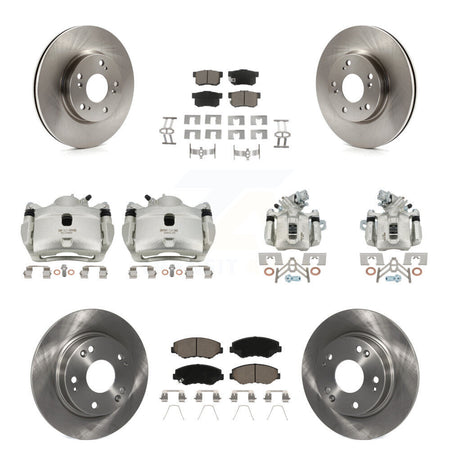 Front Rear Disc Brake Caliper Rotors And Ceramic Pads Kit (10Pc) For 2013 Acura ILX 2.0L KC8-101087C