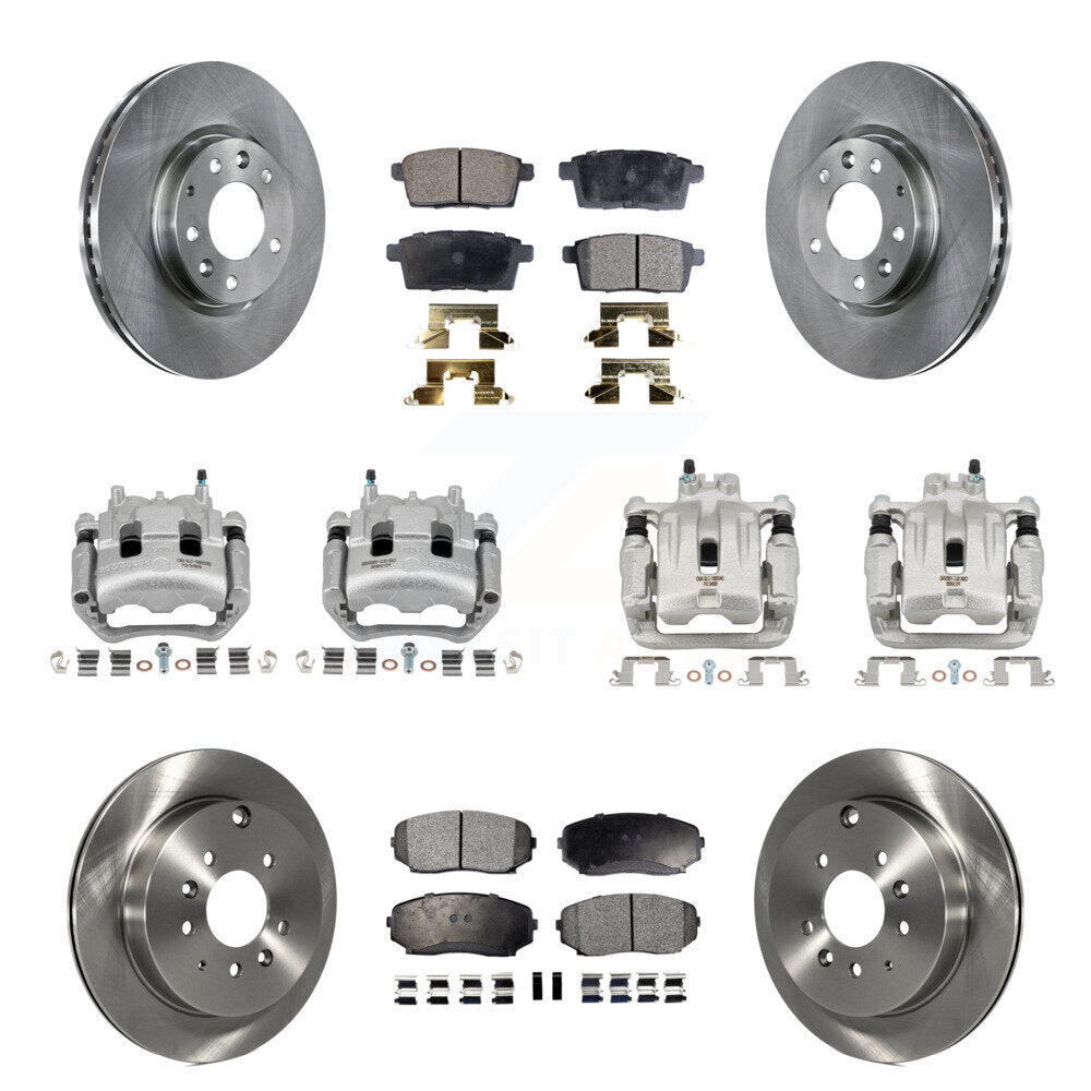Front Rear Brake Caliper Rotor And Semi-Metallic Pad Kit (10Pc) For Mazda CX-7 Ford Edge KC8-101087P