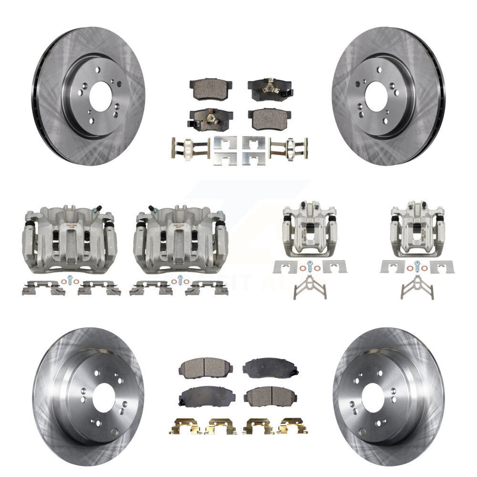 Front Rear Disc Brake Caliper Rotors And Ceramic Pads Kit (10Pc) For Honda CR-V KC8-101087T