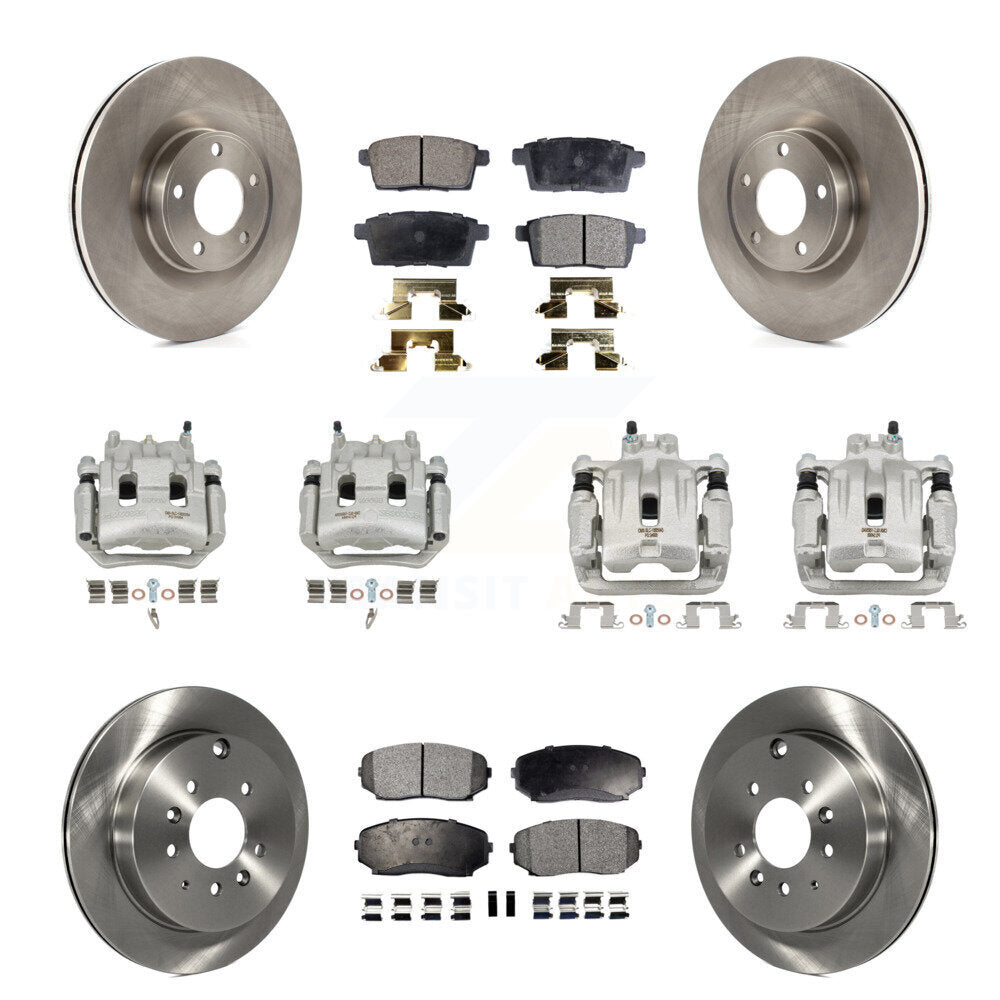 Front Rear Brake Caliper Rotors & Semi-Metallic Pad Kit (10Pc) For Ford Edge Lincoln MKX KC8-101088P
