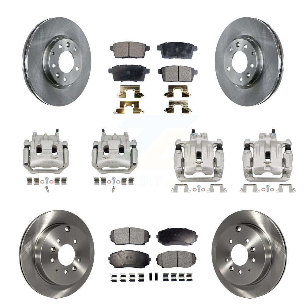 Front Rear Brake Caliper Rotors & Semi-Metallic Pad Kit (10Pc) For 07-09 Lincoln MKX FWD KC8-101089P